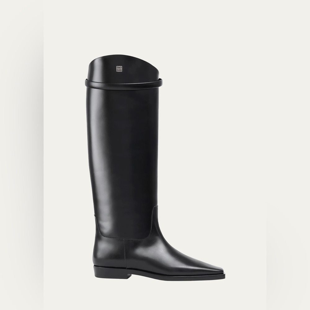 Toteme square-toe leather riding boots